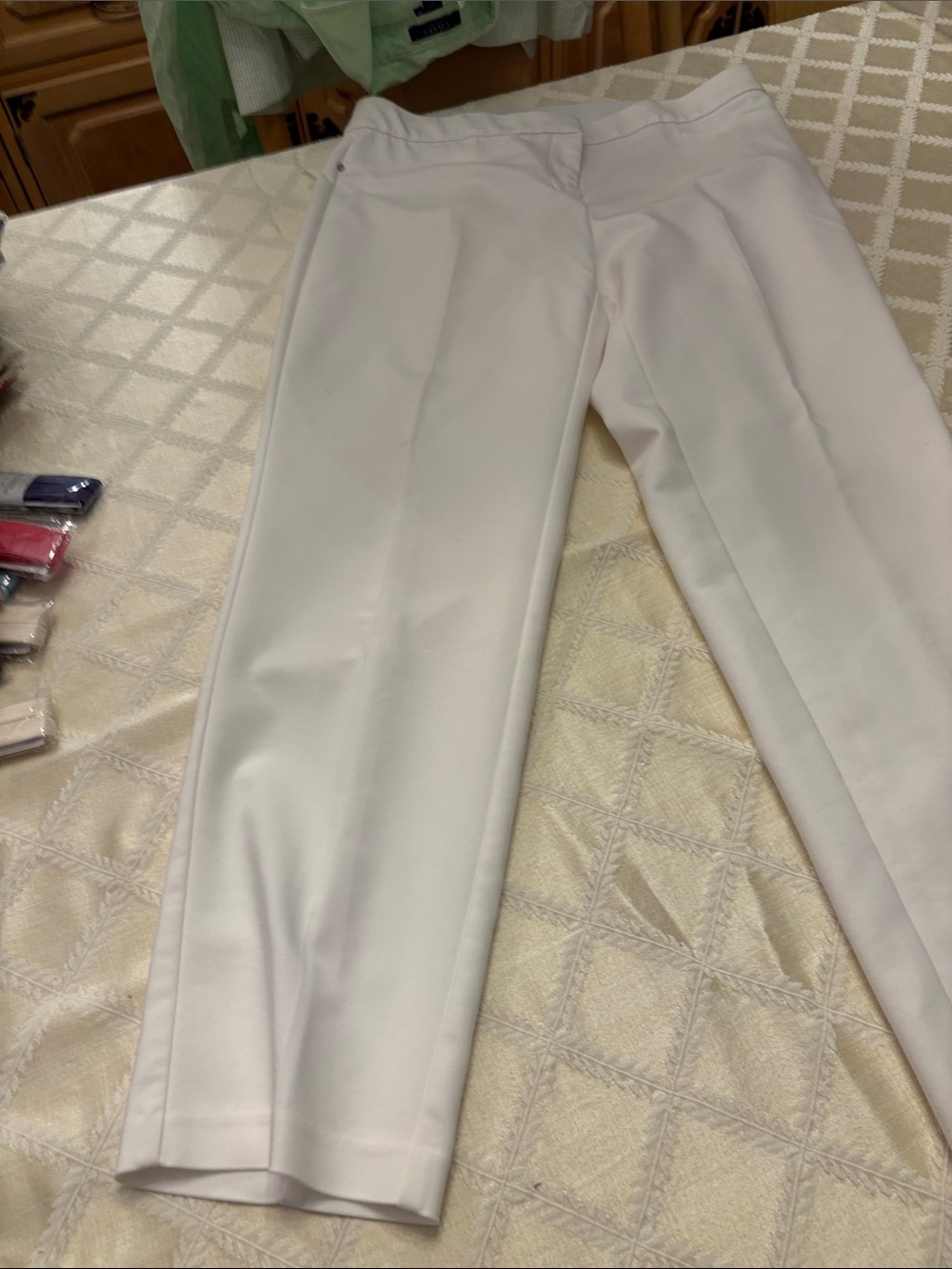 Rafaella White Straight-Leg Dress Pants